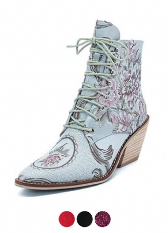Briana Damestøvler Med Broderede Blomster