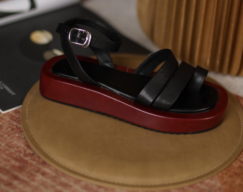 Brusel Flad Sandal Til Kvinder - Sort