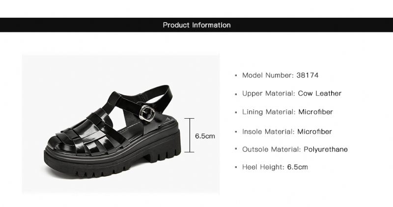 Bruxelles Dame Sandal Platform Sko - Sort