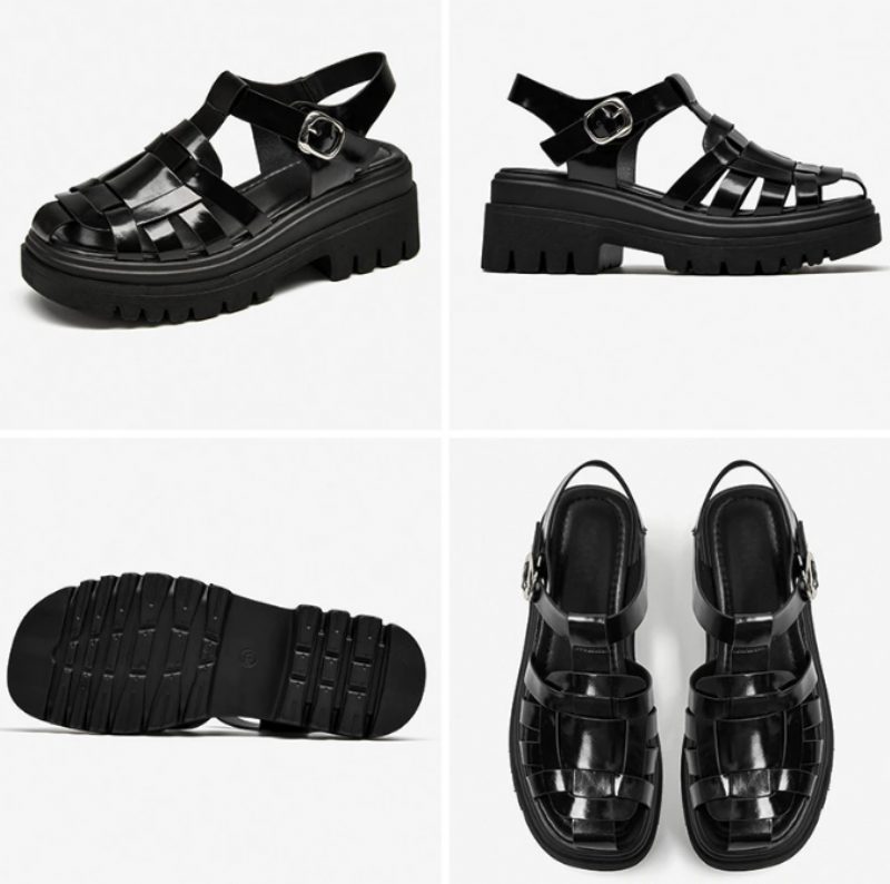 Bruxelles Dame Sandal Platform Sko - Sort