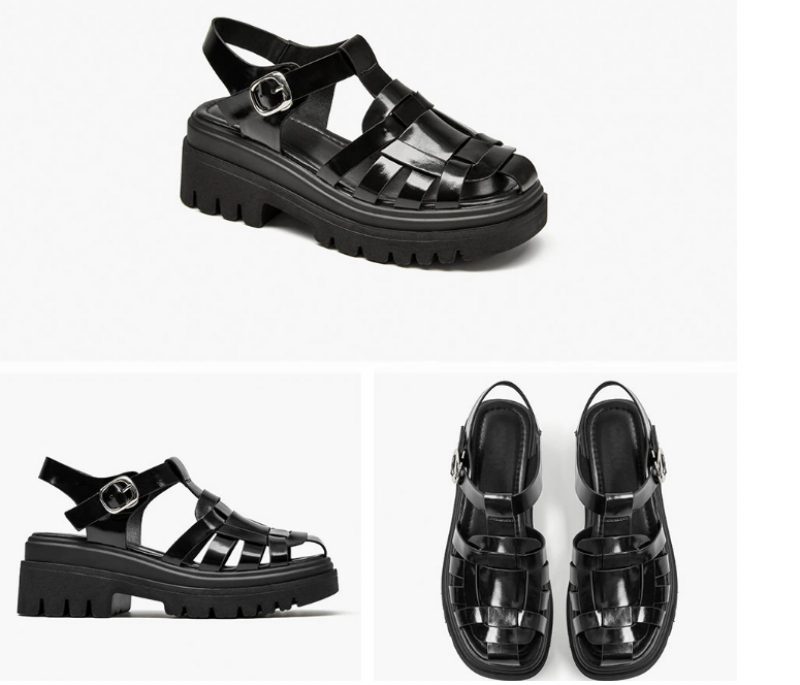 Bruxelles Dame Sandal Platform Sko - Sort