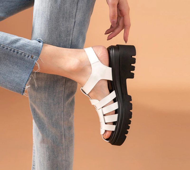 Bruxelles Dame Sandal Platform Sko - Sort