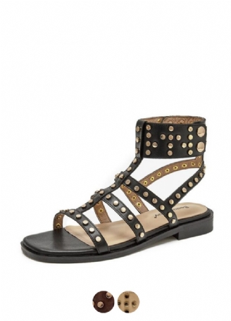 Bryony Gladiator Flad Sandal I Læder Til Kvinder