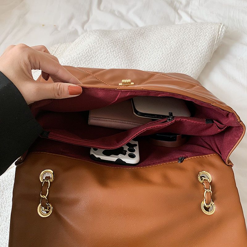 Bubble Kvinders Store Crossbody-tasker I Læder - Brun
