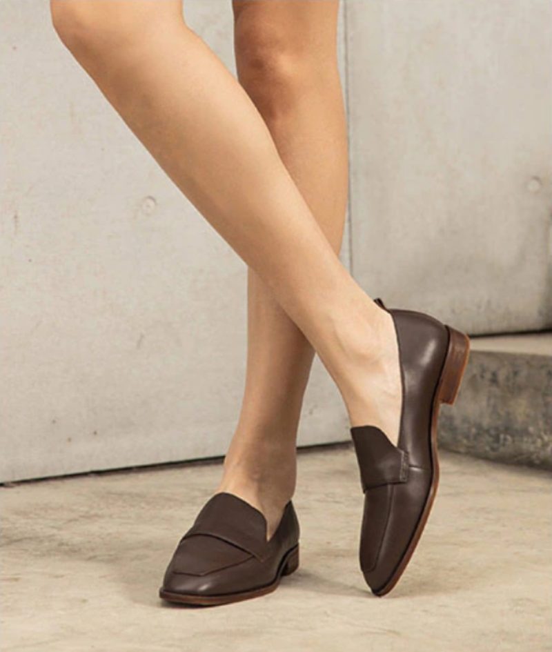 Calixto Kvinders Afslappede Slip-on Loafer Sko - Kaffe