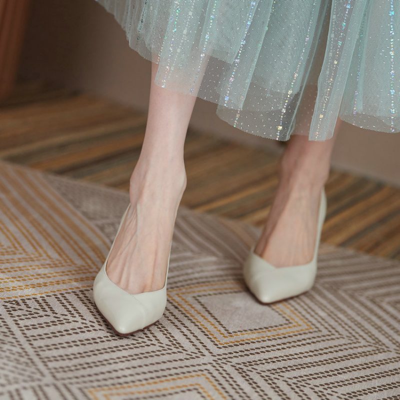 Camelia Kvinders Firkantede Højhælede Elegante Pumps - Brun