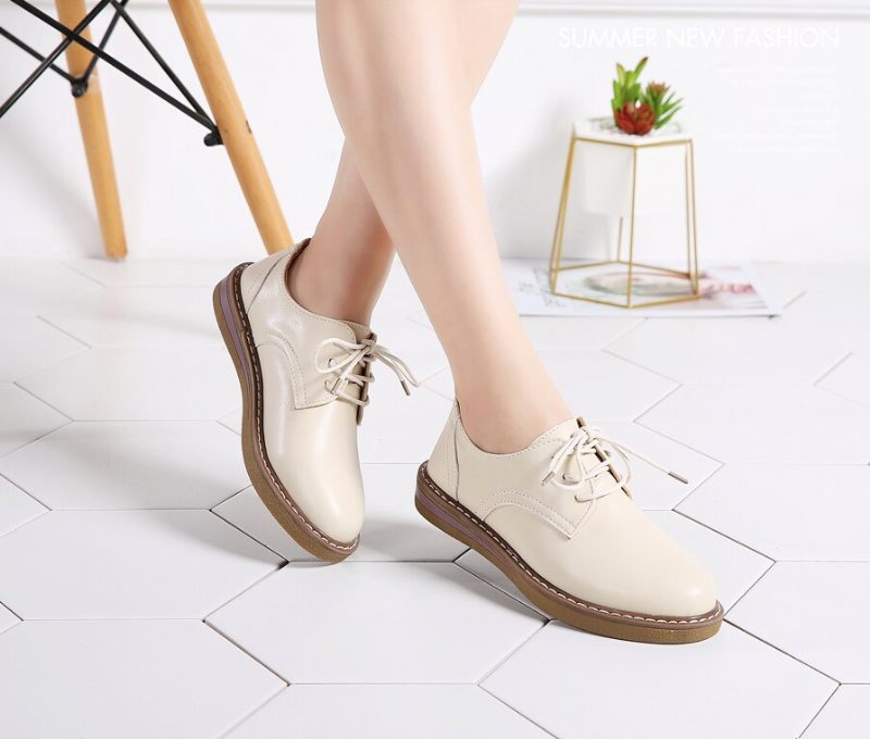 Camile Oxford Loafer Til Kvinder - Beige