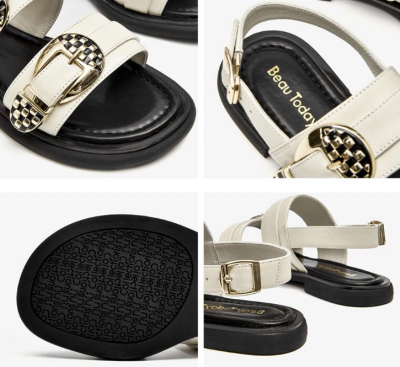 Carole Dame Gladiator Sandaler Læder - Beige