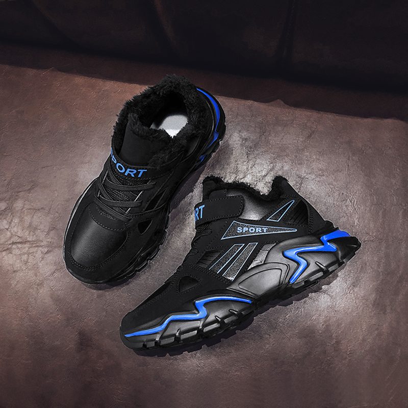 Casual Sneakers For Romerske Drenge - Blå Pels