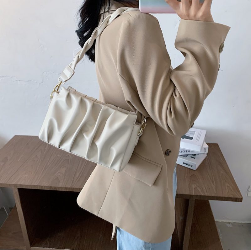 Cata Plisseret Crossbody Håndtaske Til Kvinder - Khaki