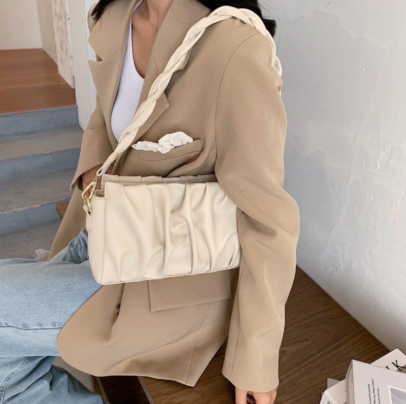 Cata Plisseret Crossbody Håndtaske Til Kvinder - Khaki