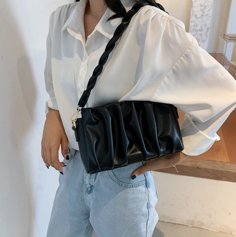 Cata Plisseret Crossbody Håndtaske Til Kvinder - Khaki
