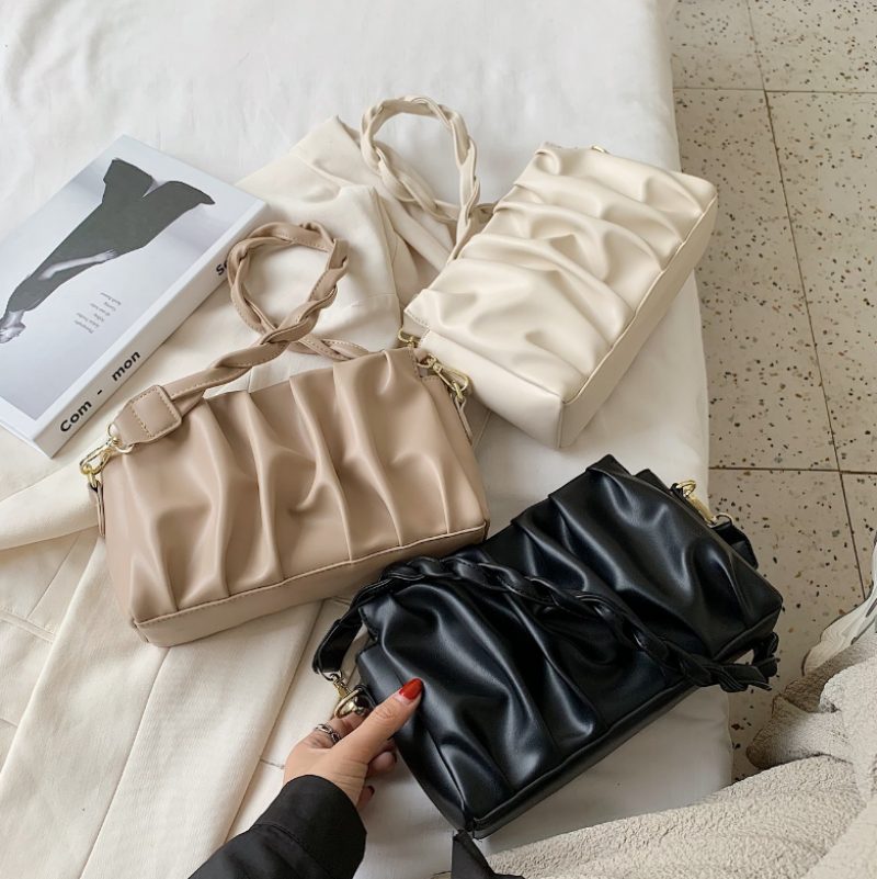 Cata Plisseret Crossbody Håndtaske Til Kvinder - Khaki