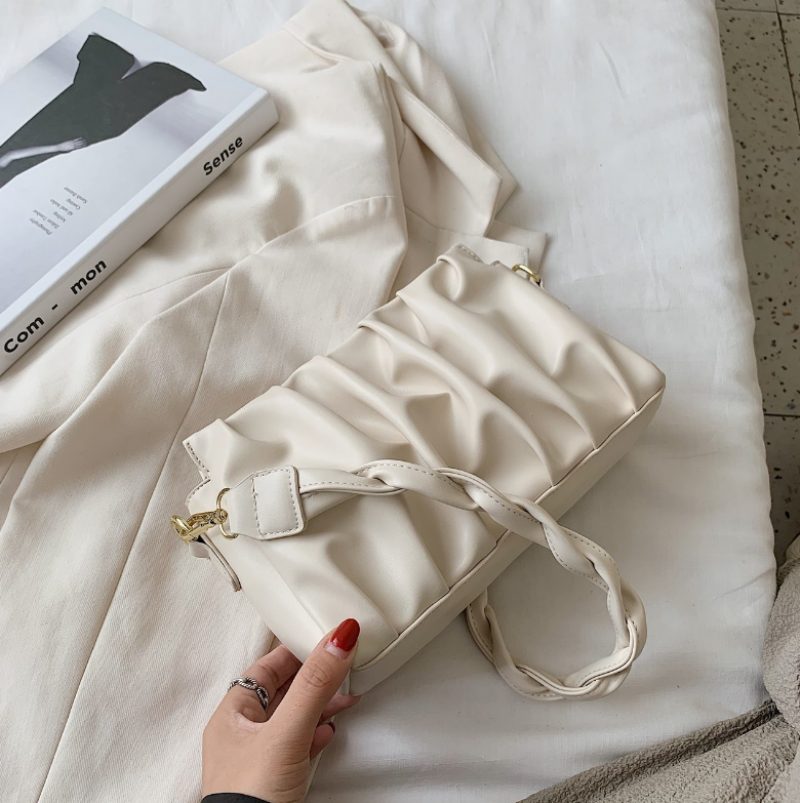 Cata Plisseret Crossbody Håndtaske Til Kvinder - Khaki