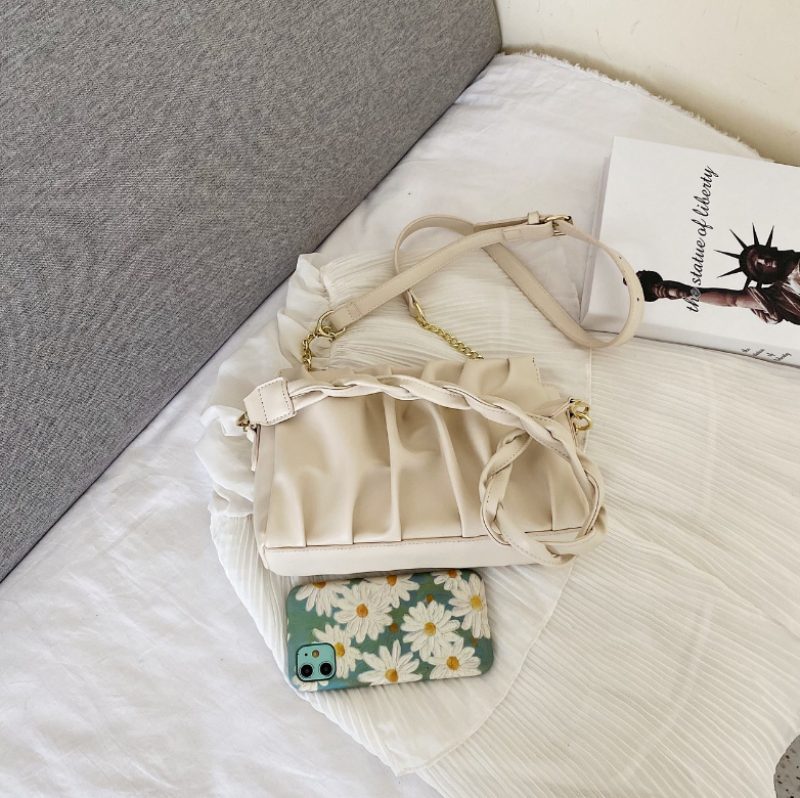 Cata Plisseret Crossbody Håndtaske Til Kvinder - Khaki