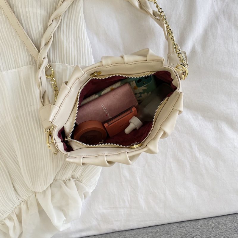 Cata Plisseret Crossbody Håndtaske Til Kvinder - Khaki