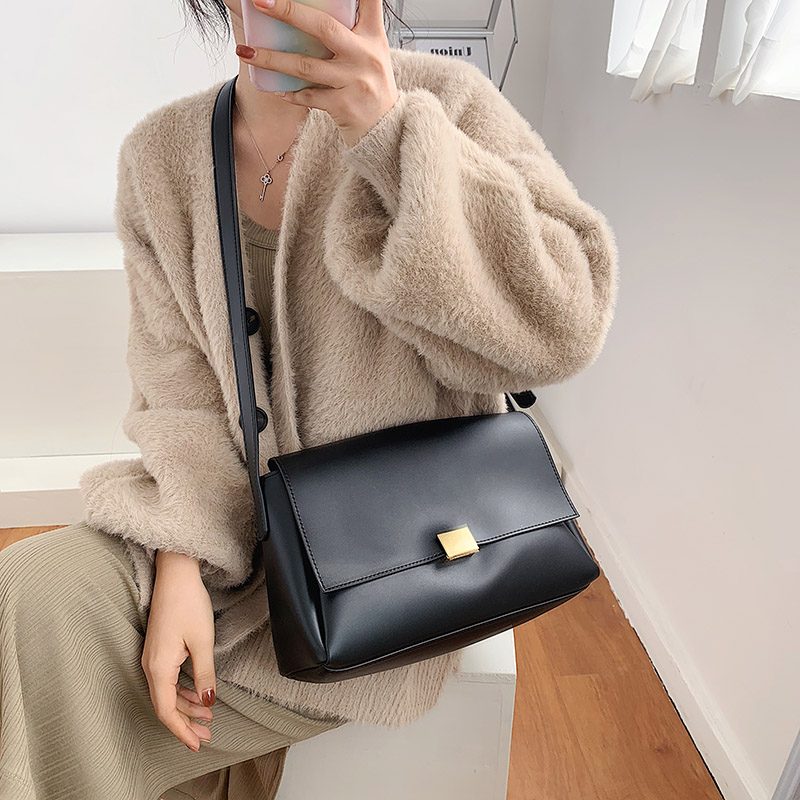 Ceci Ensfarvet Crossbody-håndtaske Til Kvinder - Sort