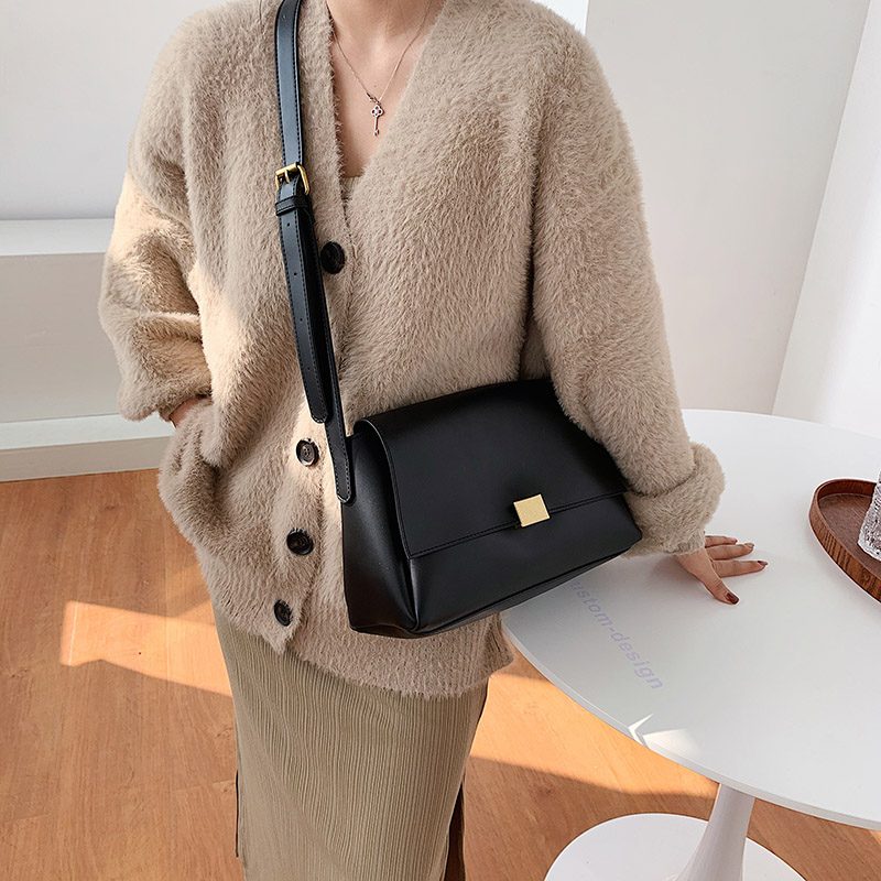 Ceci Ensfarvet Crossbody-håndtaske Til Kvinder - Sort