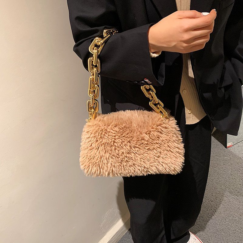 Celeste Chunky Kæde Skulder Håndtaske Til Kvinder - Khaki