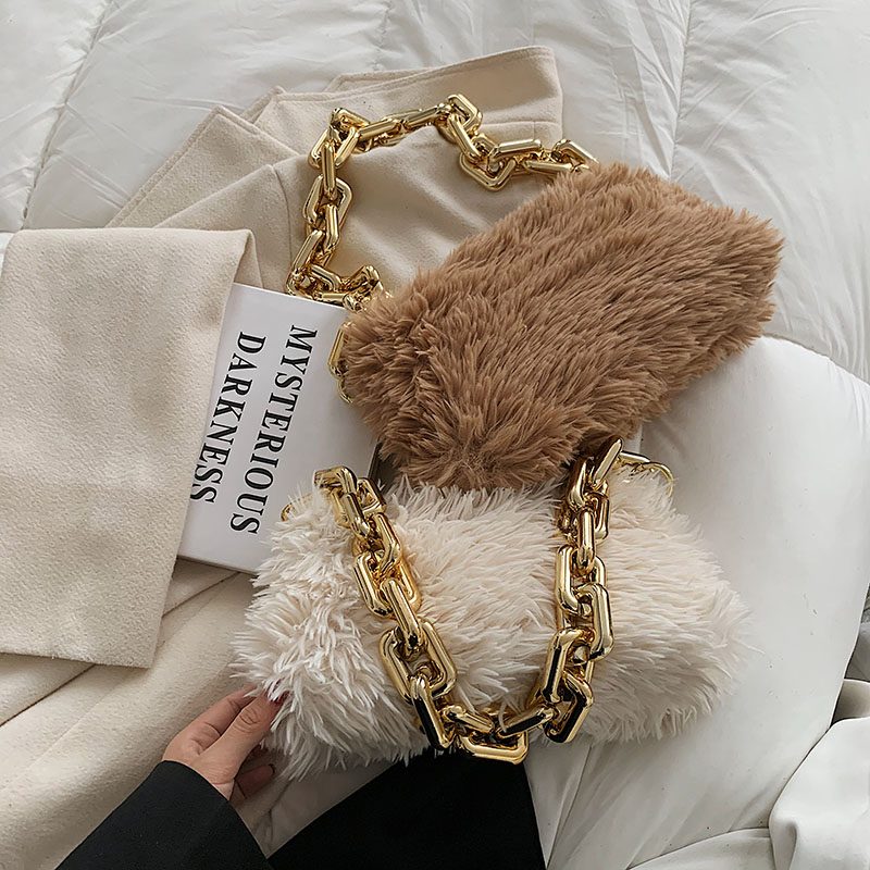 Celeste Chunky Kæde Skulder Håndtaske Til Kvinder - Khaki
