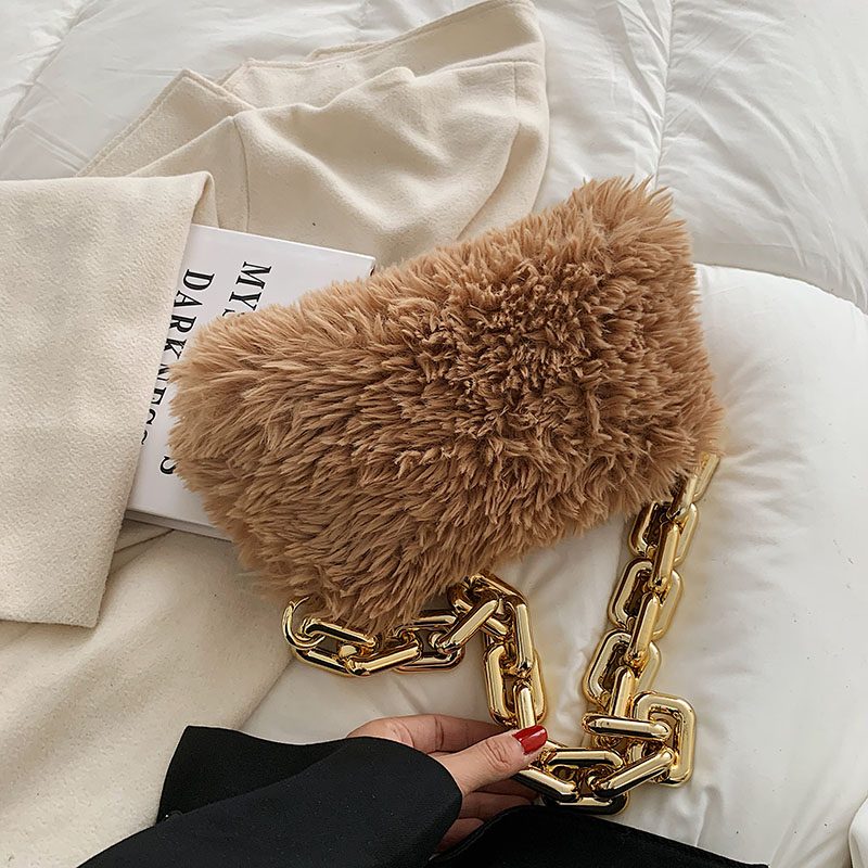 Celeste Chunky Kæde Skulder Håndtaske Til Kvinder - Khaki