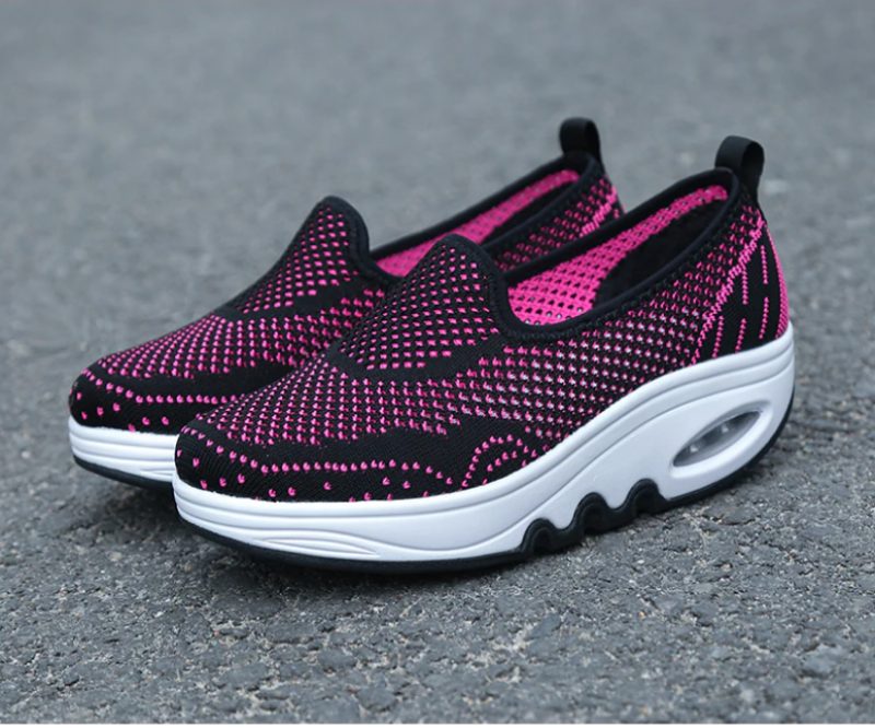 Chajaya Slip-on Åndbare Sko Til Kvinder - Sort Rosa