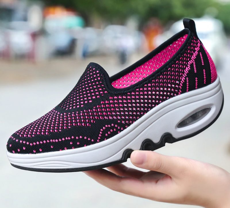 Chajaya Slip-on Åndbare Sko Til Kvinder - Sort Rosa