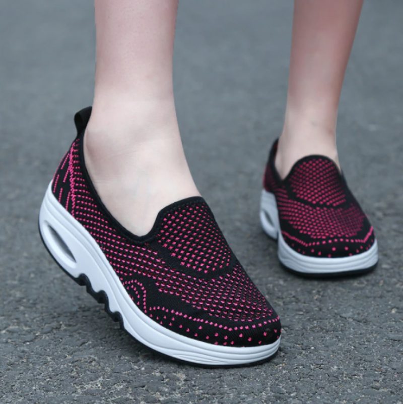 Chajaya Slip-on Åndbare Sko Til Kvinder - Sort Rosa