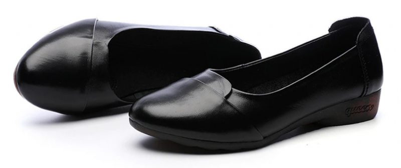 Cher Flade Læder Loafer Slip-on Sko Til Kvinder - Beige