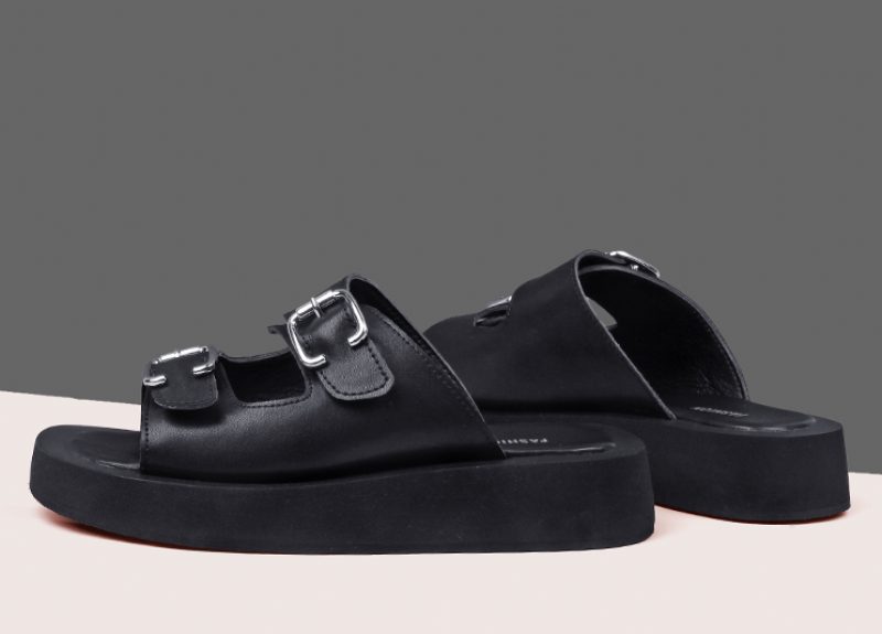 Cista Flad Sandal Til Kvinder - Sort