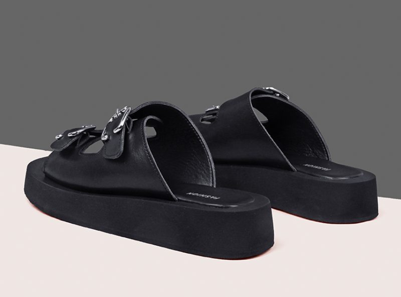 Cista Flad Sandal Til Kvinder - Sort