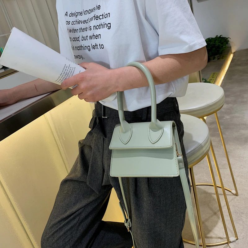 Claret Crossbody-håndtaske I Læder Til Kvinder - Stor-Grøn