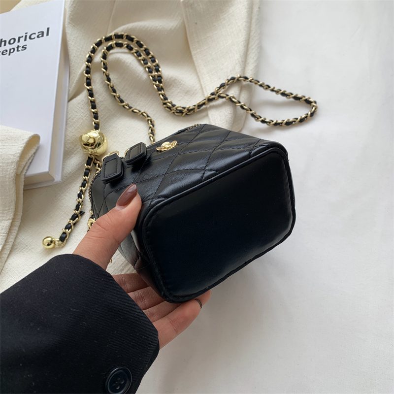Claret Luksus Læder Mini Crossbody Håndtaske Til Kvinder - Stor Sort