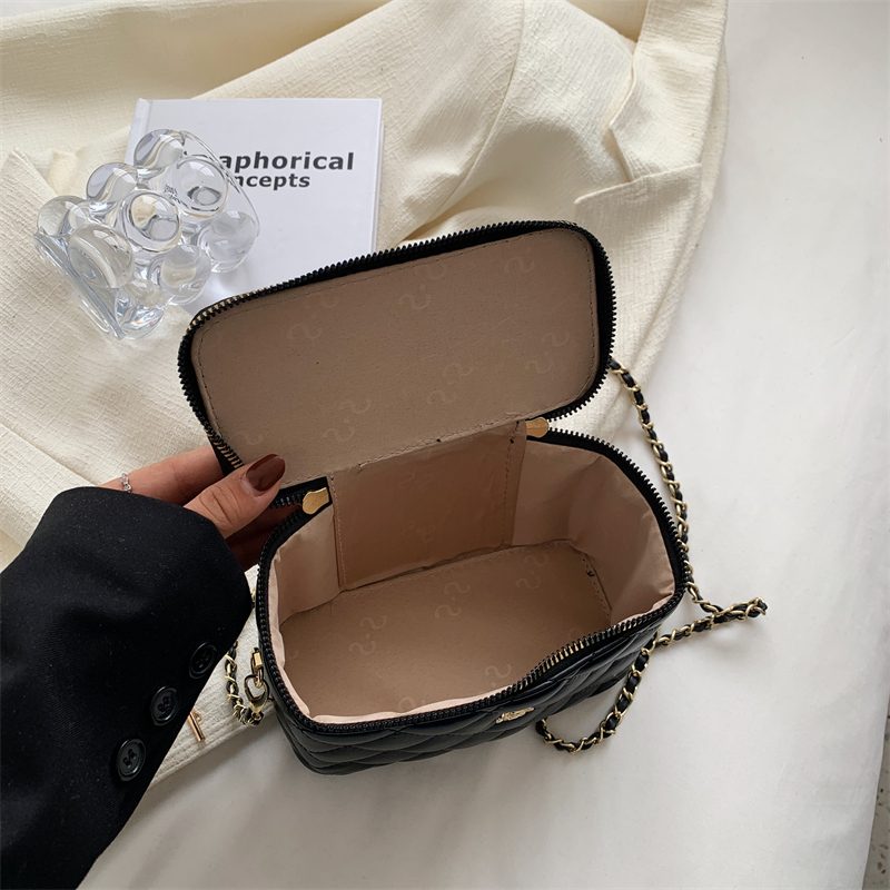 Claret Luksus Læder Mini Crossbody Håndtaske Til Kvinder - Stor Sort