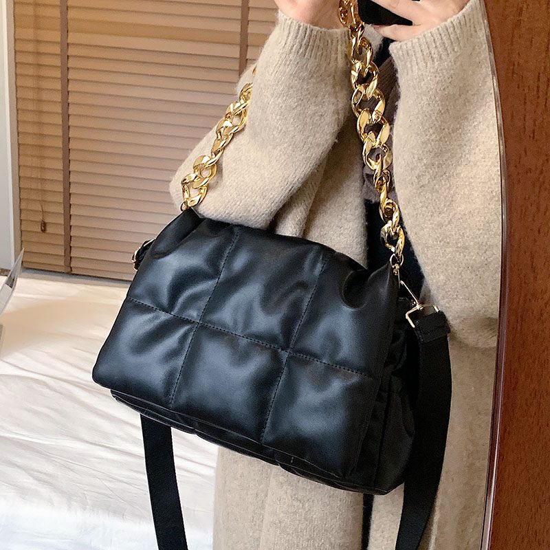 Claret Quiltede Crossbody-håndtasker Til Kvinder - Sort