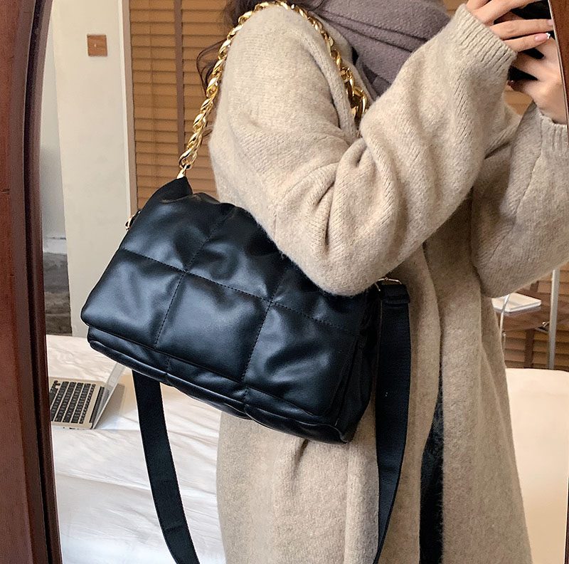 Claret Quiltede Crossbody-håndtasker Til Kvinder - Sort