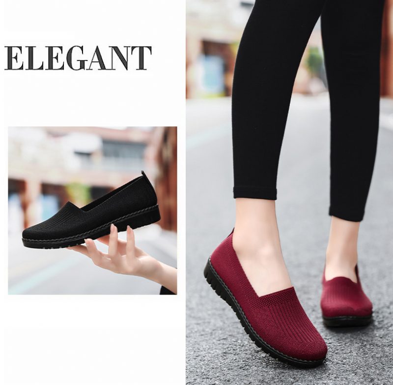 Claudia Dame Åndbare Komfortable Slip-on Loafer Sko - Rød