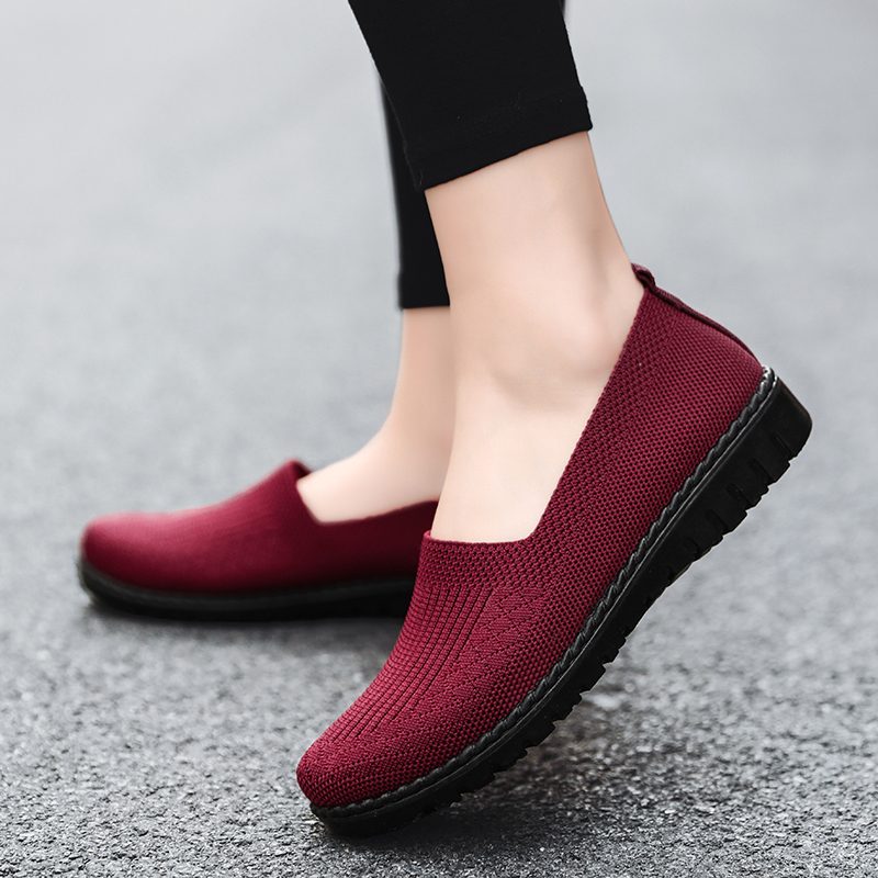 Claudia Dame Åndbare Komfortable Slip-on Loafer Sko - Rød