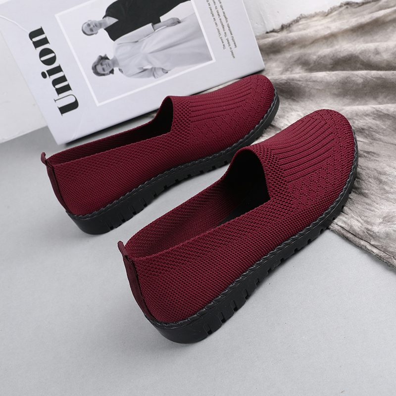 Claudia Dame Åndbare Komfortable Slip-on Loafer Sko - Rød