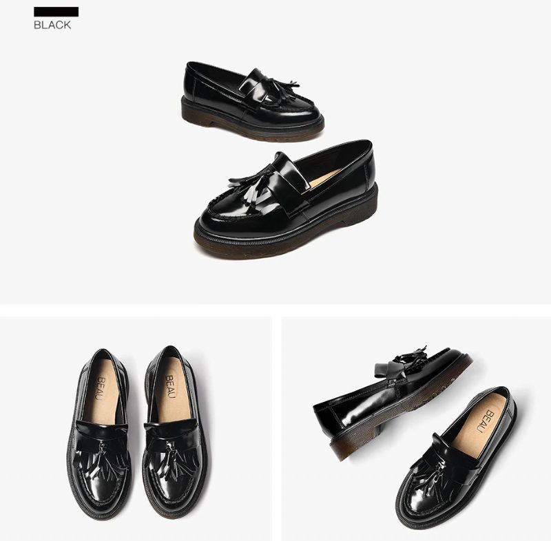 Claudy Flade Loafers Til Kvinder Med Platform - Sort