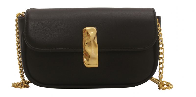 Cleo Læder Flap Crossbody Håndtaske - Sort
