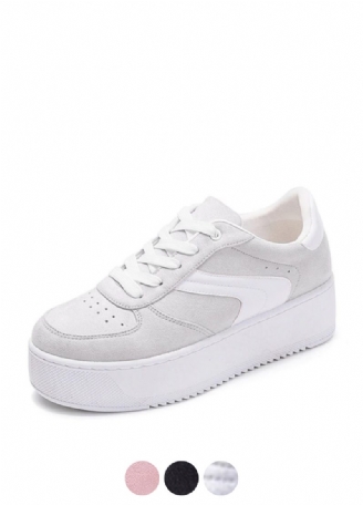 Cleo Plataform Canvas Sneaker Med Snørebånd Til Kvinder