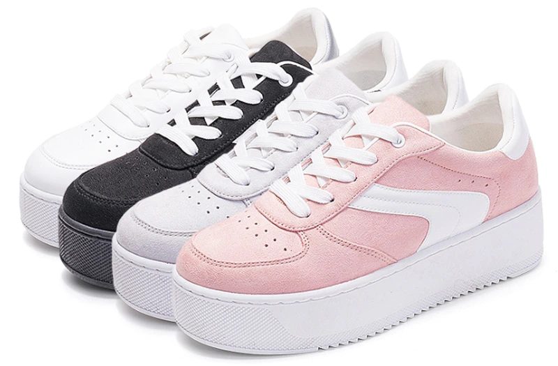 Cleo Plataform Canvas Sort Sneaker Med Snørebånd Til Kvinder - Grå