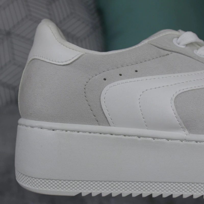 Cleo Plataform Canvas Sort Sneaker Med Snørebånd Til Kvinder - Grå