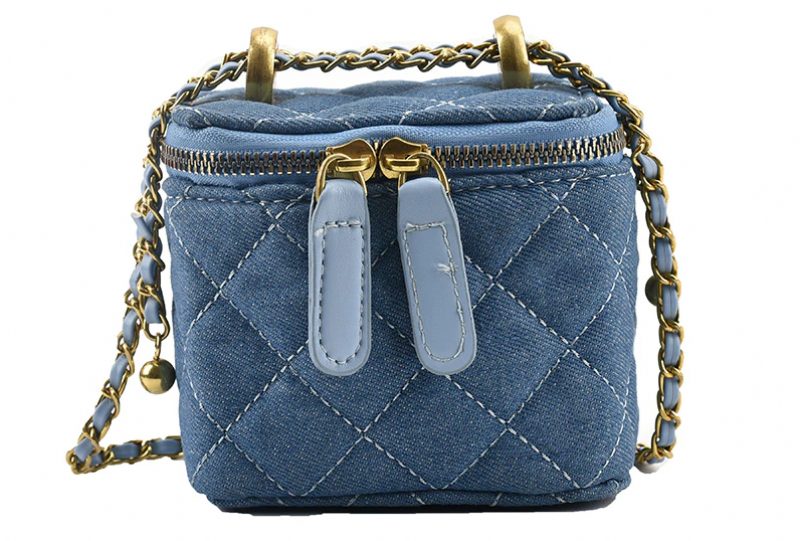 Collin Kviltet Mini Crossbody Håndtaske Til Kvinder - Blå