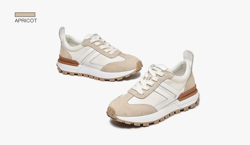 Colombo Sneaker I Ruskind Til Kvinder - Abrikos
