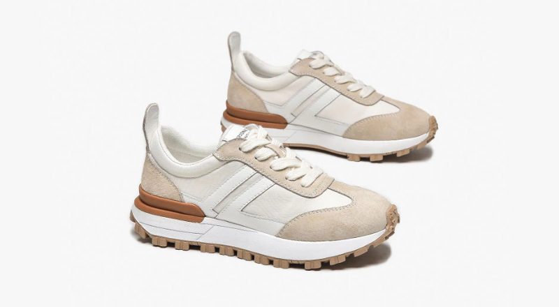 Colombo Sneaker I Ruskind Til Kvinder - Abrikos