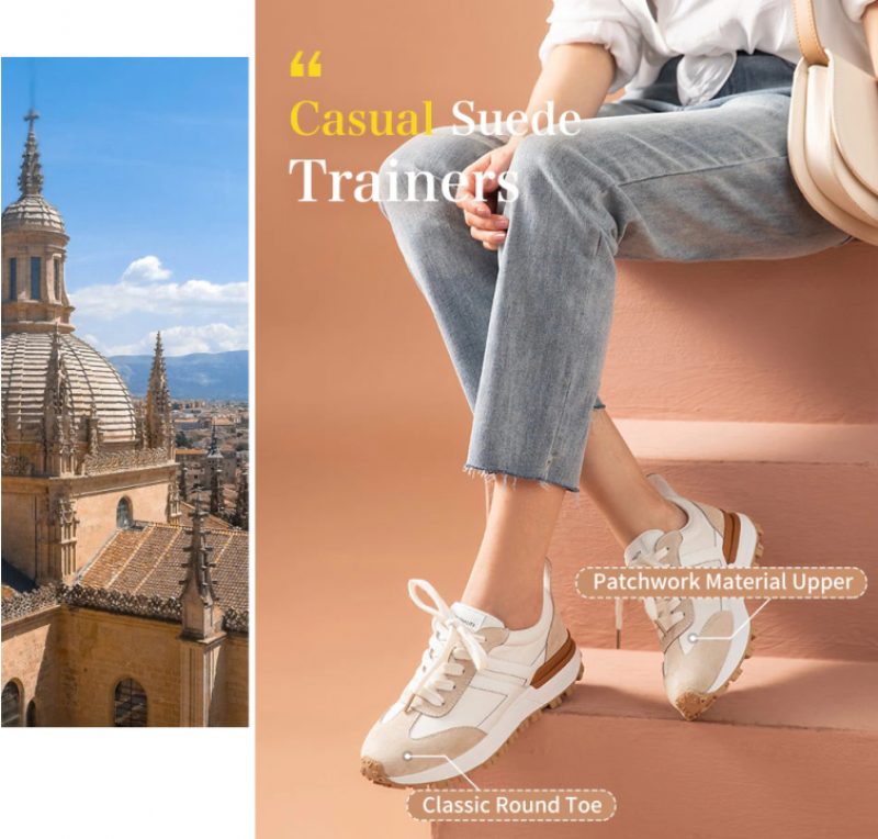 Colombo Sneaker I Ruskind Til Kvinder - Abrikos