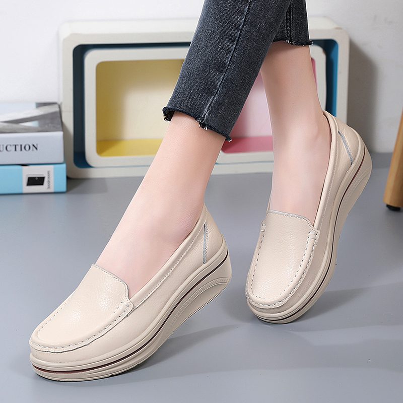 Coral Dame-platform Loafer Sko - Beige