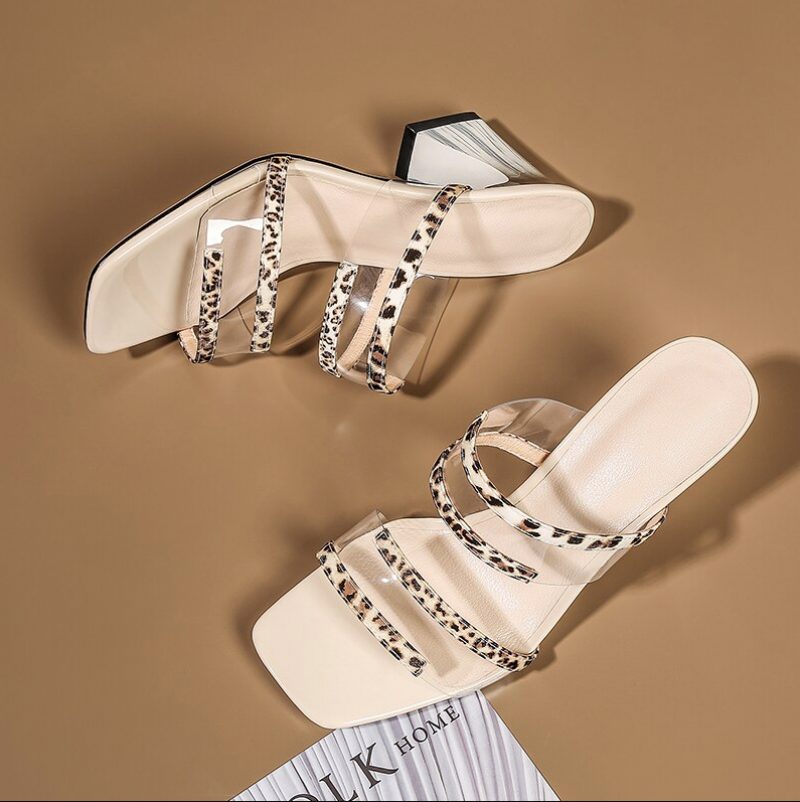 Coral Højhælet Sandal Med Åben Tå - Abrikos
